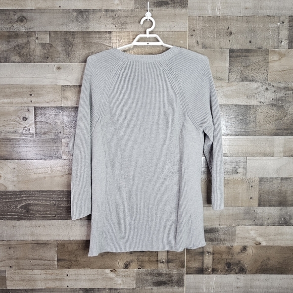 Torrid Vneck Ribbed Tunic Sweater Grey Side Zip 4 X - Picture 3 of 6